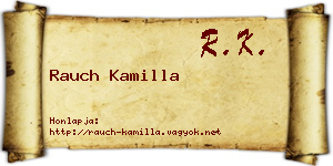Rauch Kamilla névjegykártya